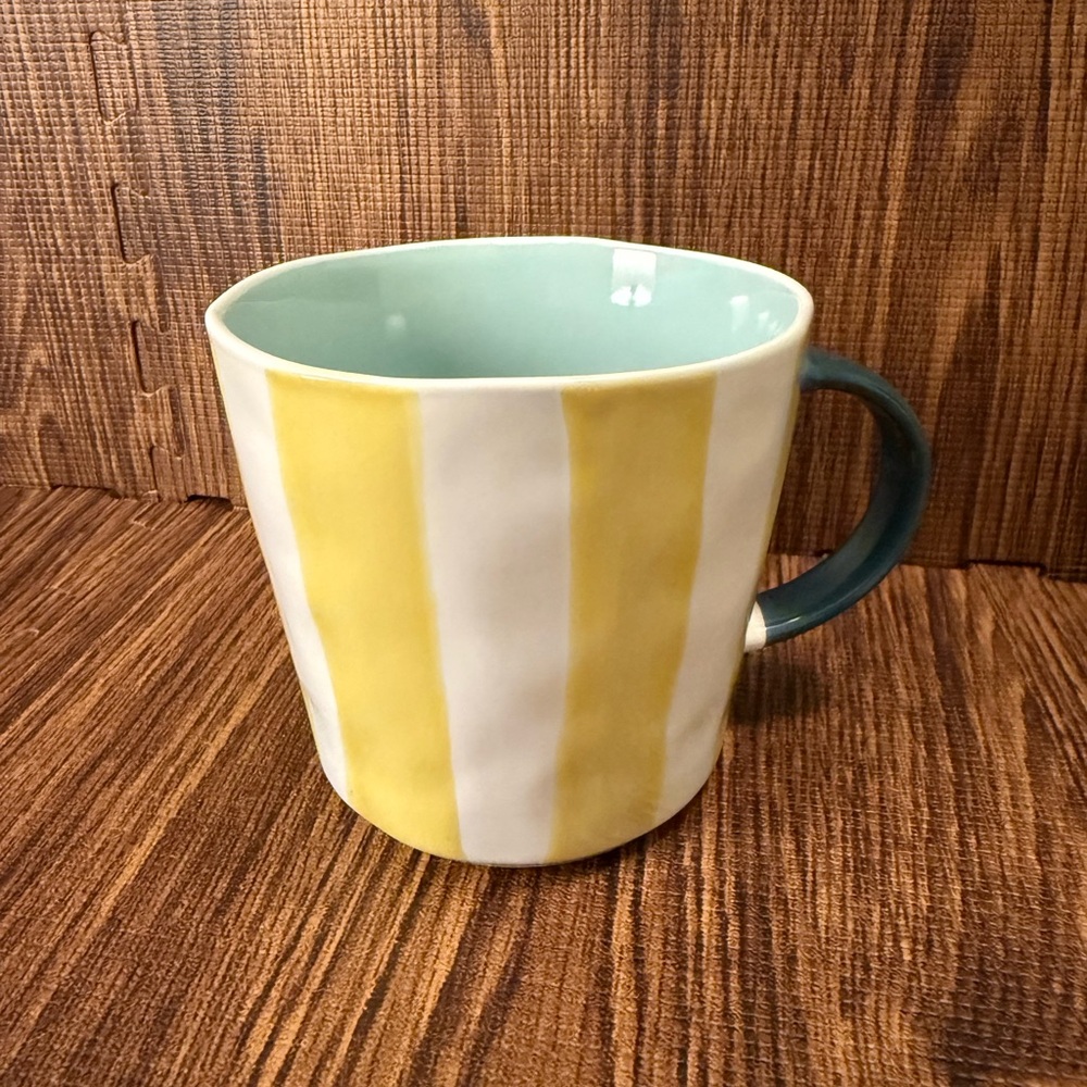 Striped Yellow and Teal Mug